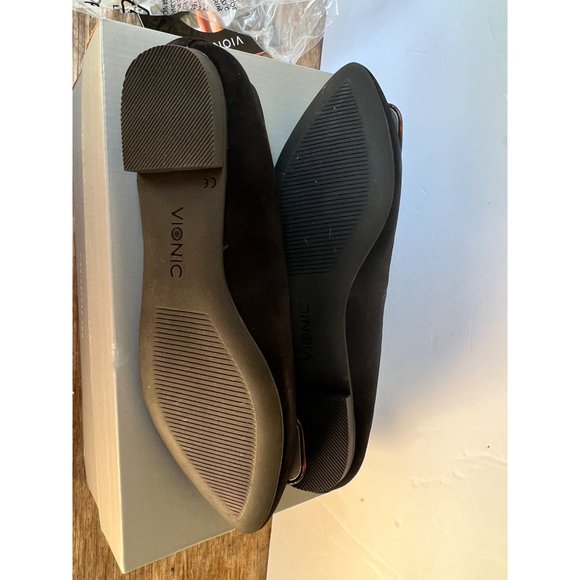 NEW Vionic Amanda Black Suede Tortoise Ballet Flats 6 - Picture 4 of 8
